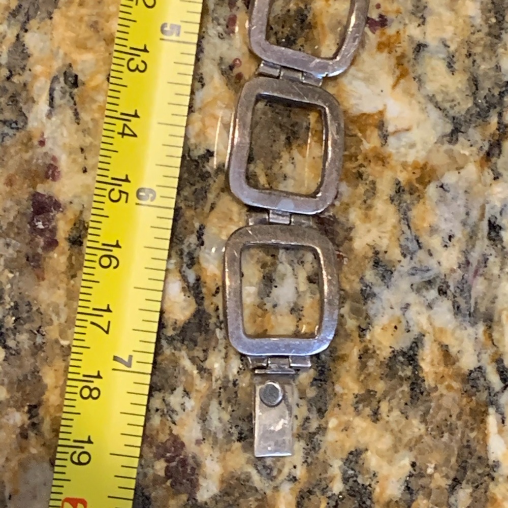 Square Link Solid Sterling Silver 7” Bracelet - image 5